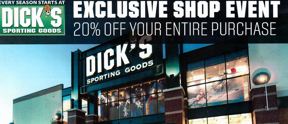 Save 20% at dick's Event May 16th-19th!