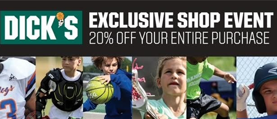 LTYA saves 20% at Dick's 2/23 - 2/25  Don't miss out!