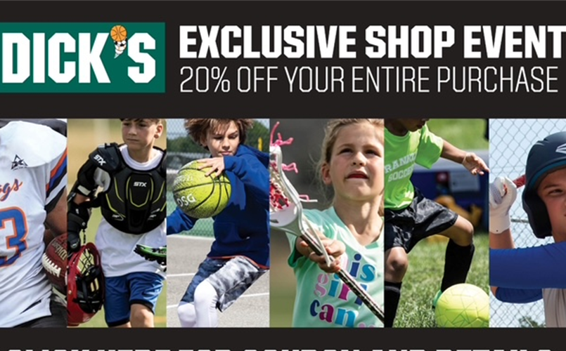 LTYA 20% off at dick's event July 25th-28th!