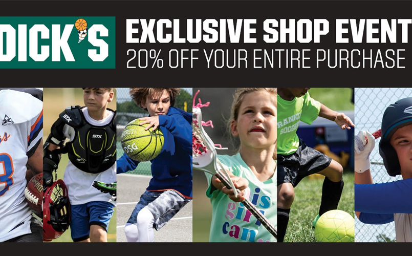 Save 20% at Dick's May 15th-18th!  